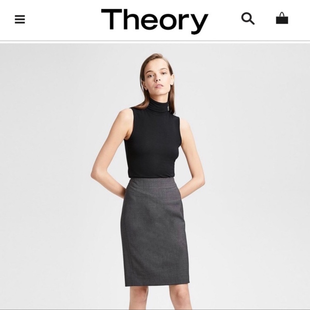 Theory Stretch Wool Pencil Skirt